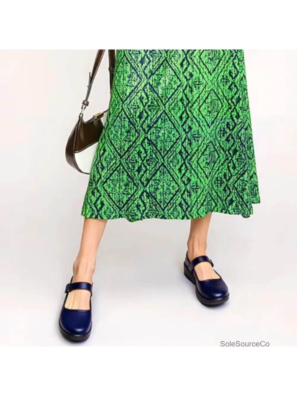 Women's Non-Slip Platform Mary Jane Shoes - Wide Round Toe Ankle Strap Work